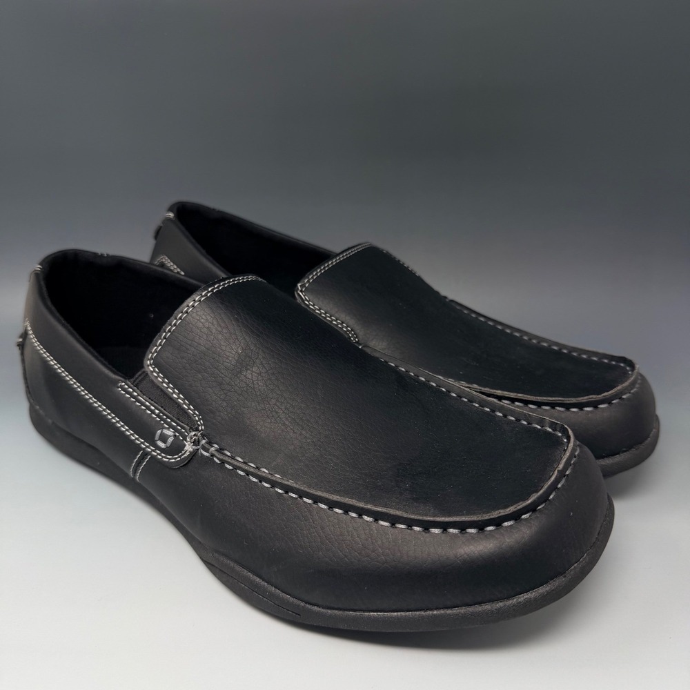 Perry Ellis Portfolio Walton Wide Mens 12W Black Slip On Loafers PEA11F020E-2W - Picture 2 of 15